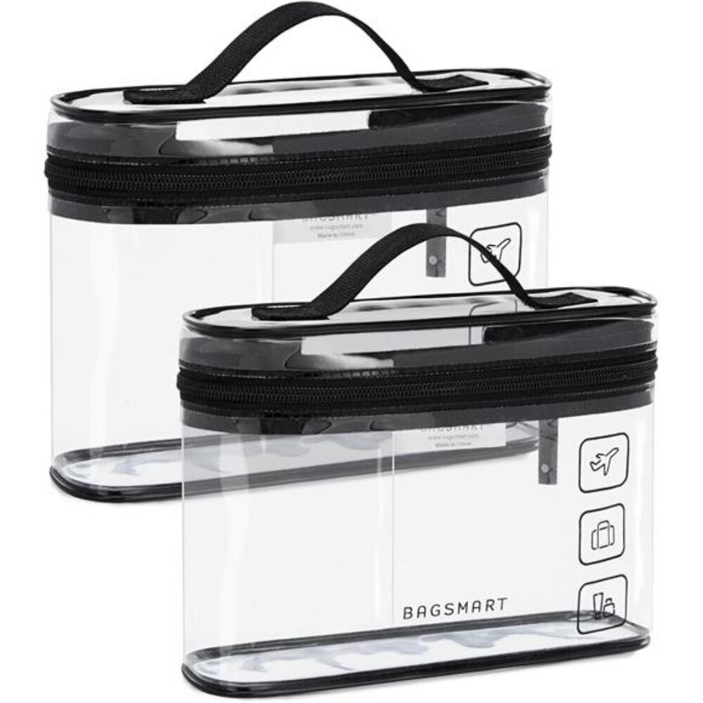 TSA approved clear toiletry bag waterproof travel makeup cosmetic organizer set
